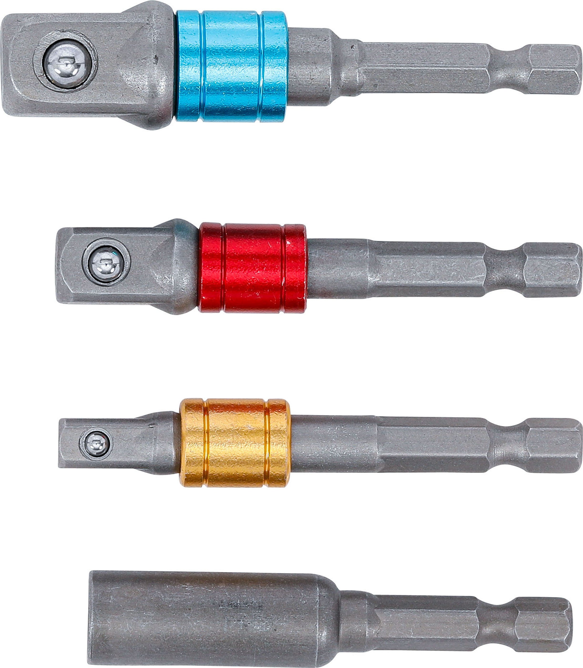 Adapter-Satz für Bohrmaschinen | farbig | Antrieb Außensechskant 6,3 mm (1/4