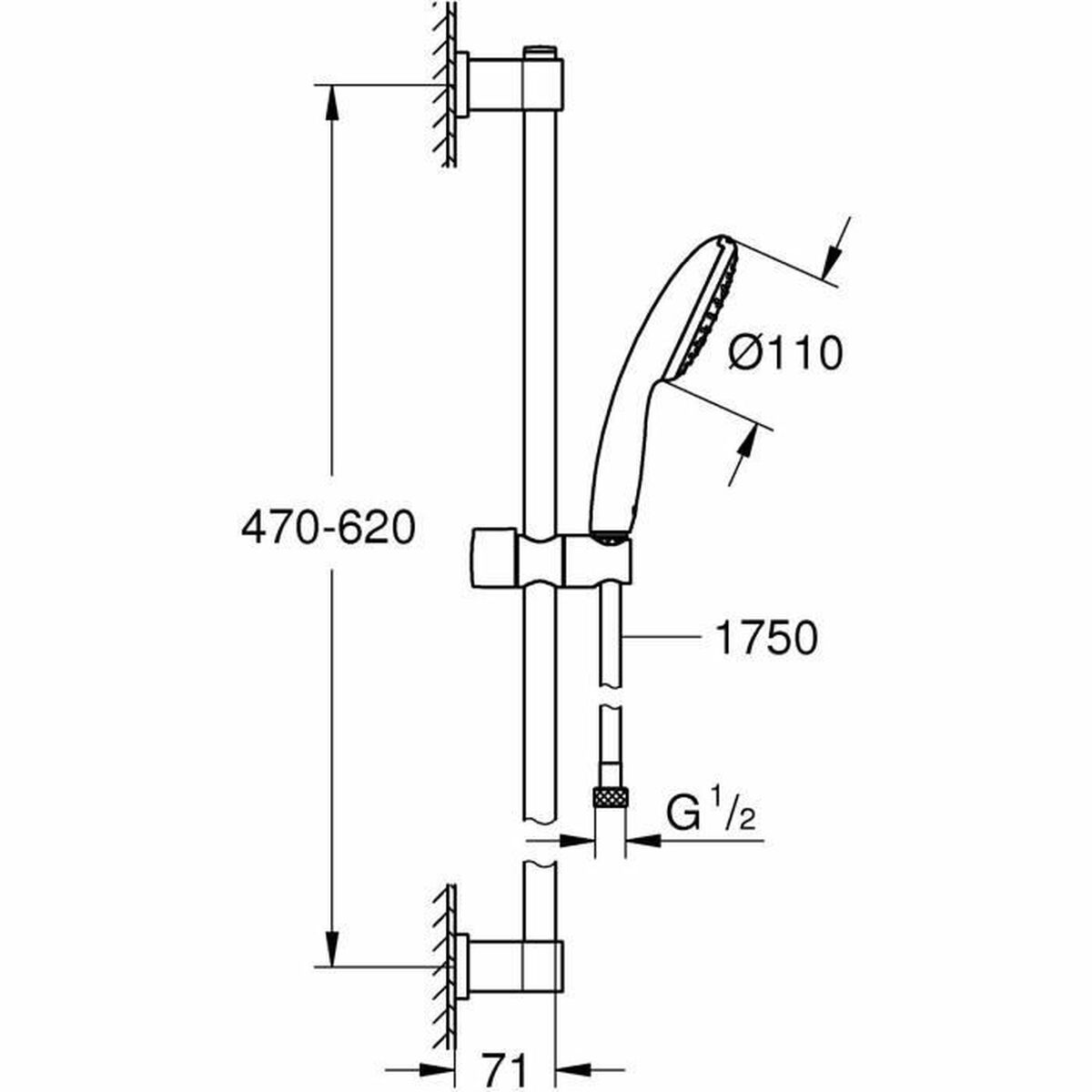 Dusche Säule Grohe Vitalio Start 110 Kunststoff