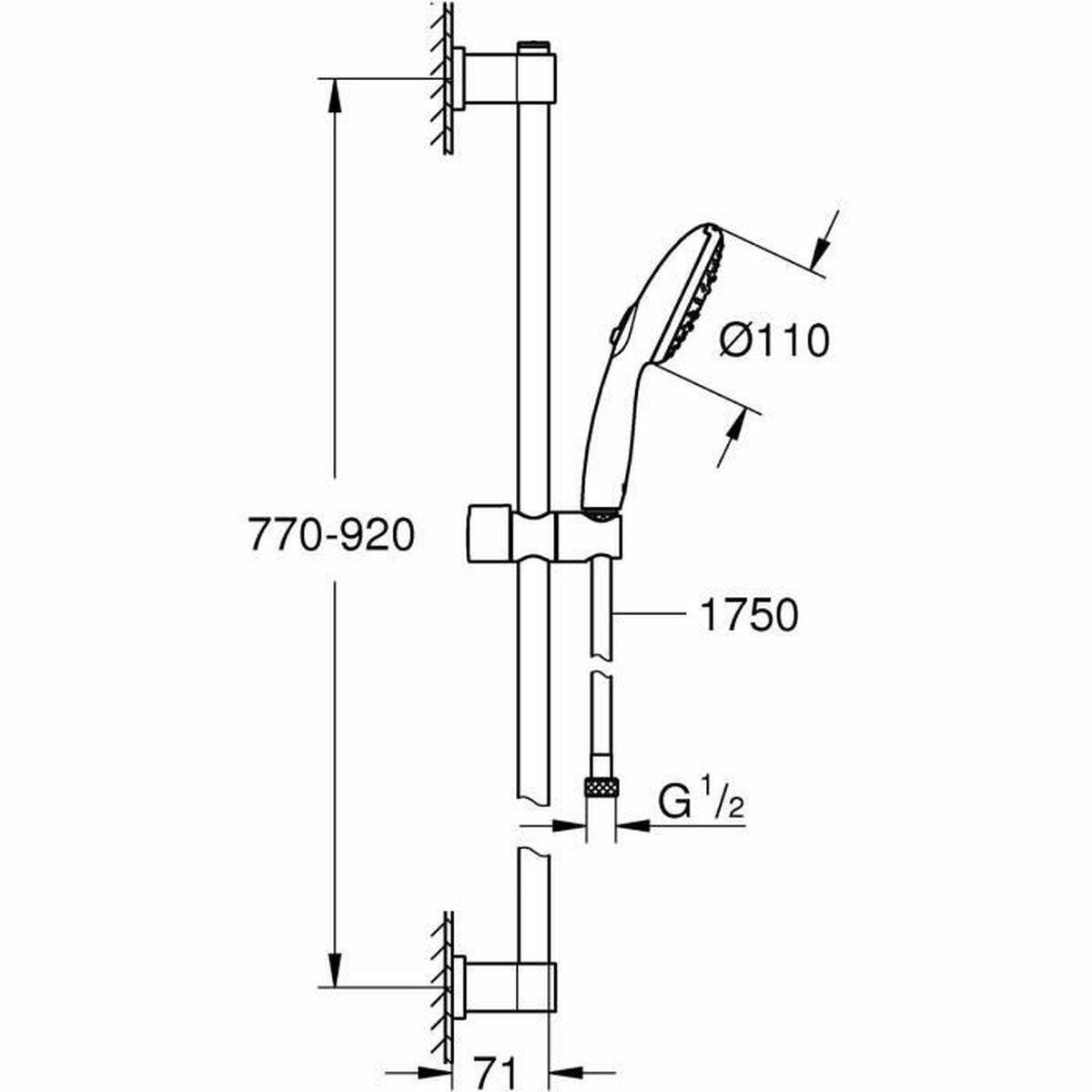 Dusche Säule Grohe Vitalio Start 110 Kunststoff