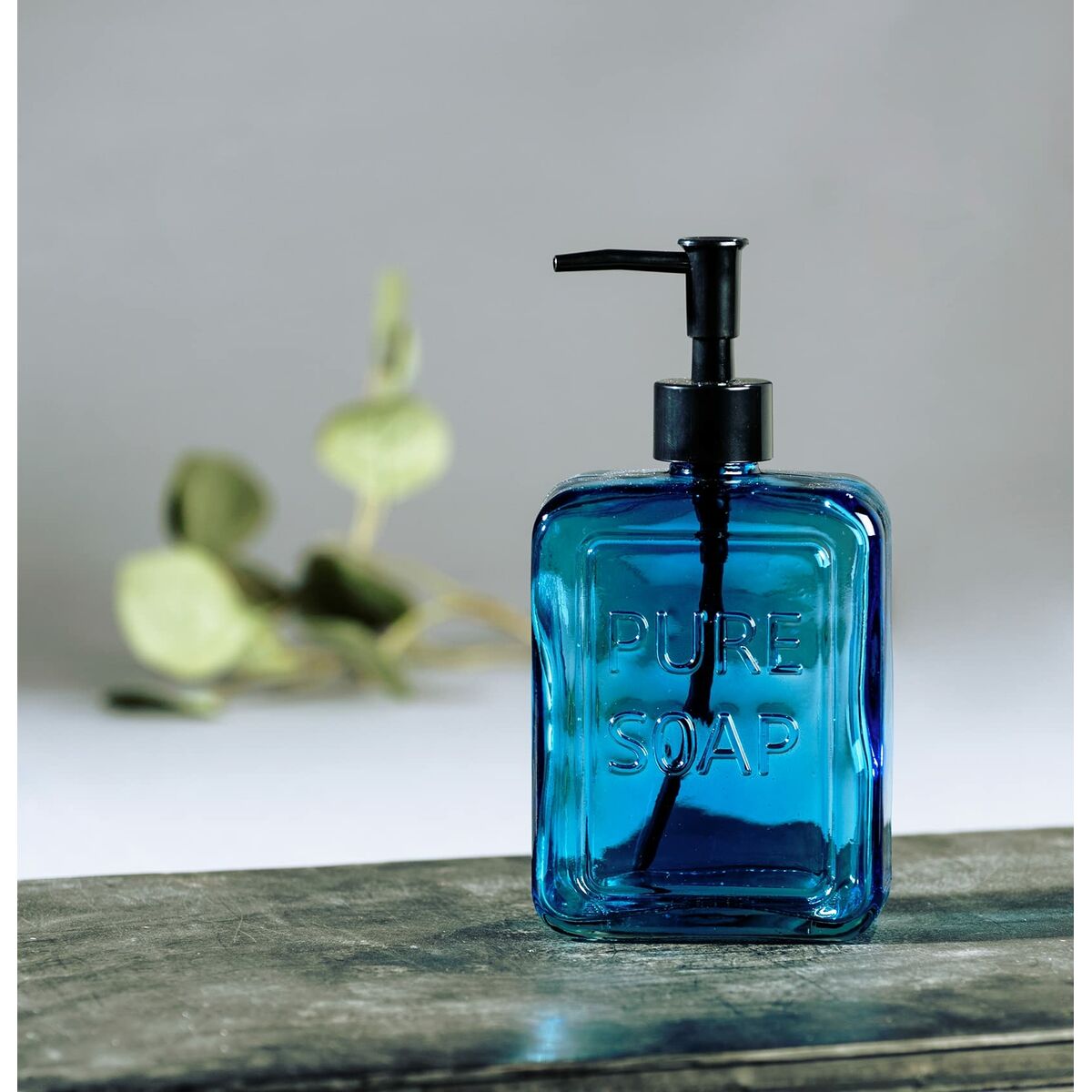 Seifenspender Wenko Pure Soap 550 ml Blau Glas