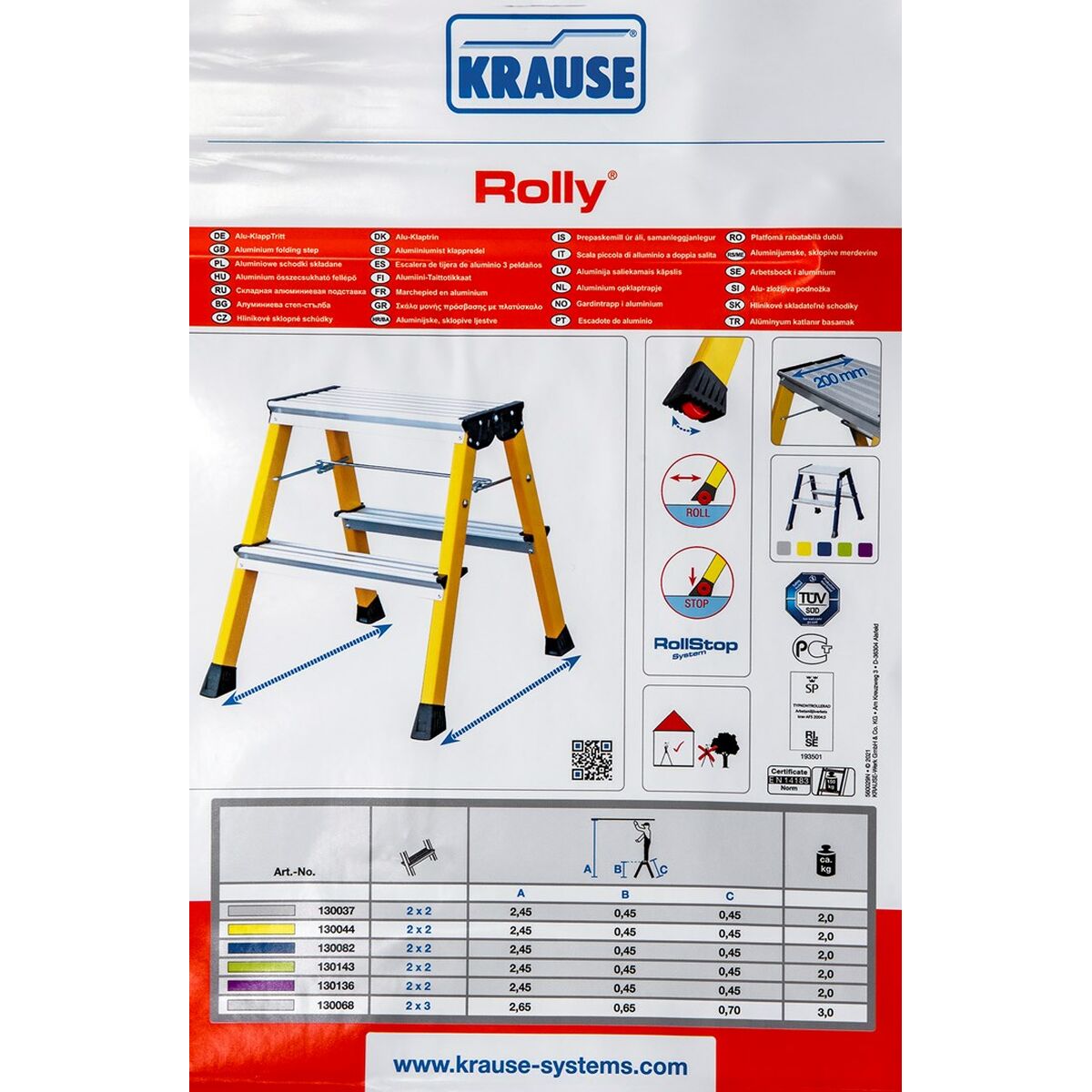 2-stufige Klappleiter Krause 130037 Silberfarben Aluminium