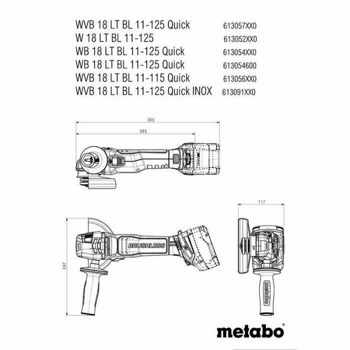 Winkelschleifer Metabo WB 18 1100 W 125 mm