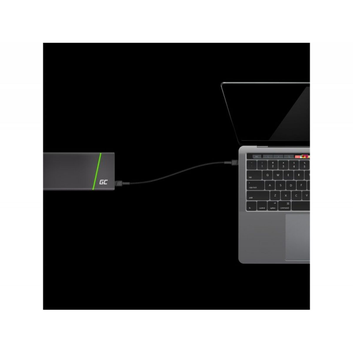 Adapter USB und USB-C Green Cell KABGC31 Schwarz 30 cm