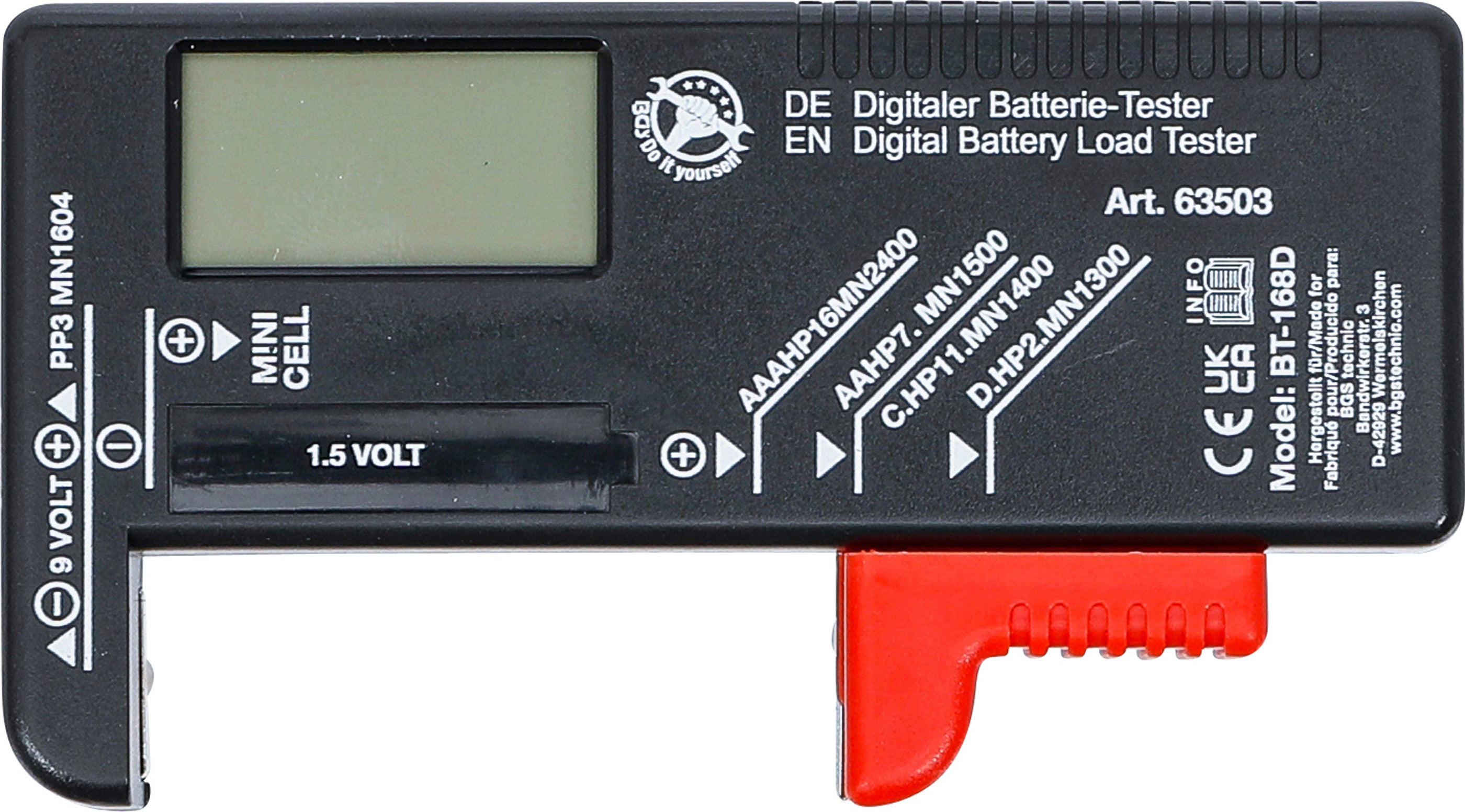 Digitaler Batterie-Tester | 1,5 V / 9 V