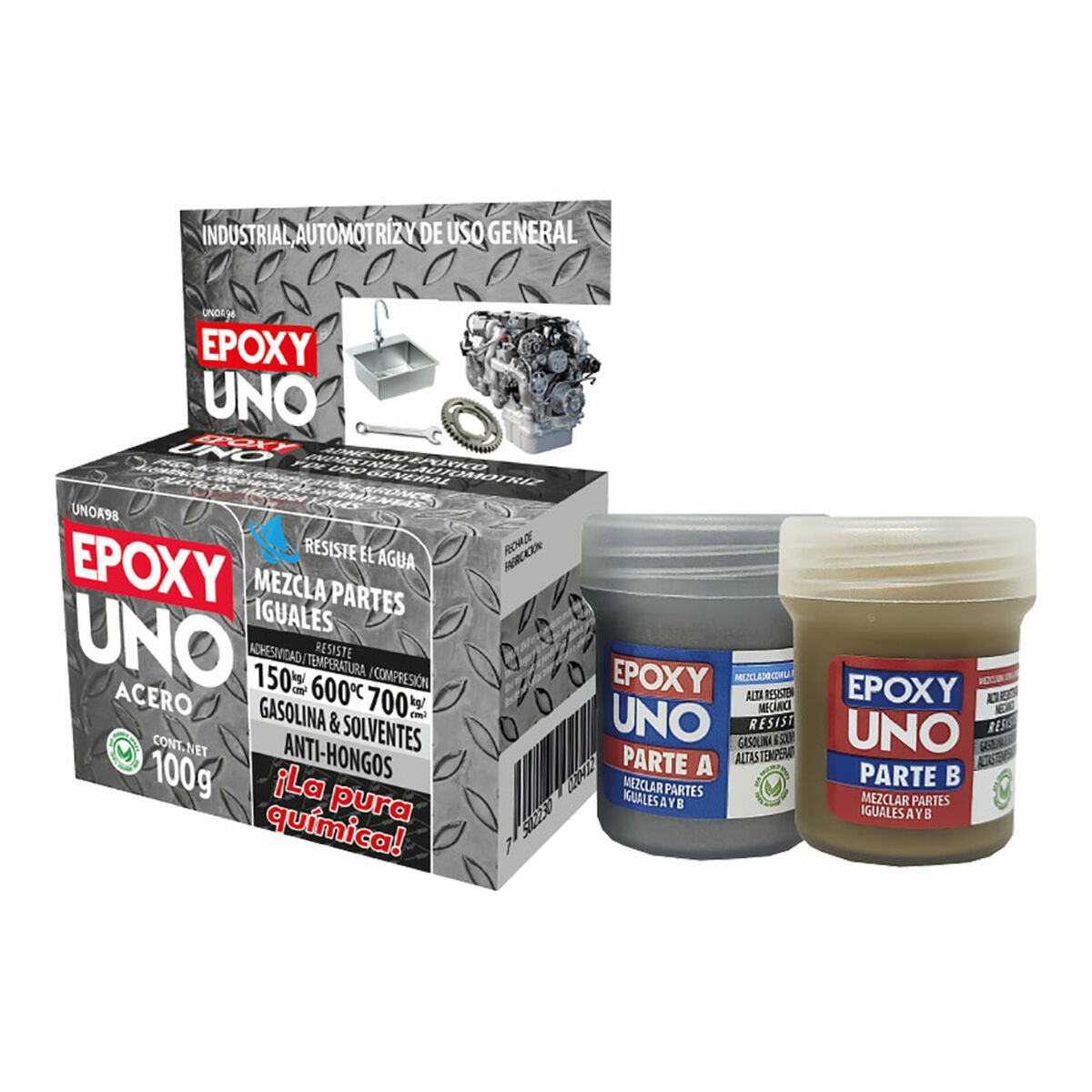 Zweikomponenten-Epoxidklebstoff Fusion Epoxy Black Label Unoa98 Universal Dunkelgrau 100 g