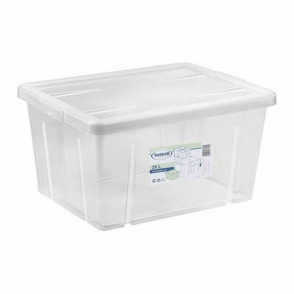 Aufbewahrungsbox mit Deckel Tontarelli Linea box 29 L 47 x 36 x 24,5 cm (6 Stück)