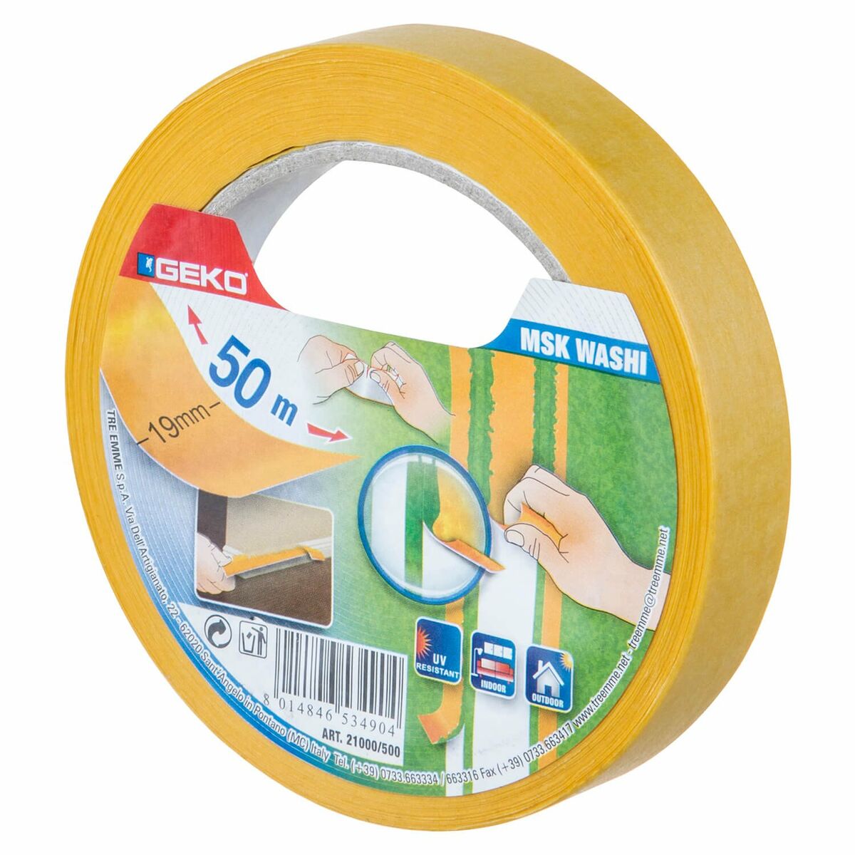 Abdeckband Geko msk washi Orange Acryl Papier 19 mm x 50 m