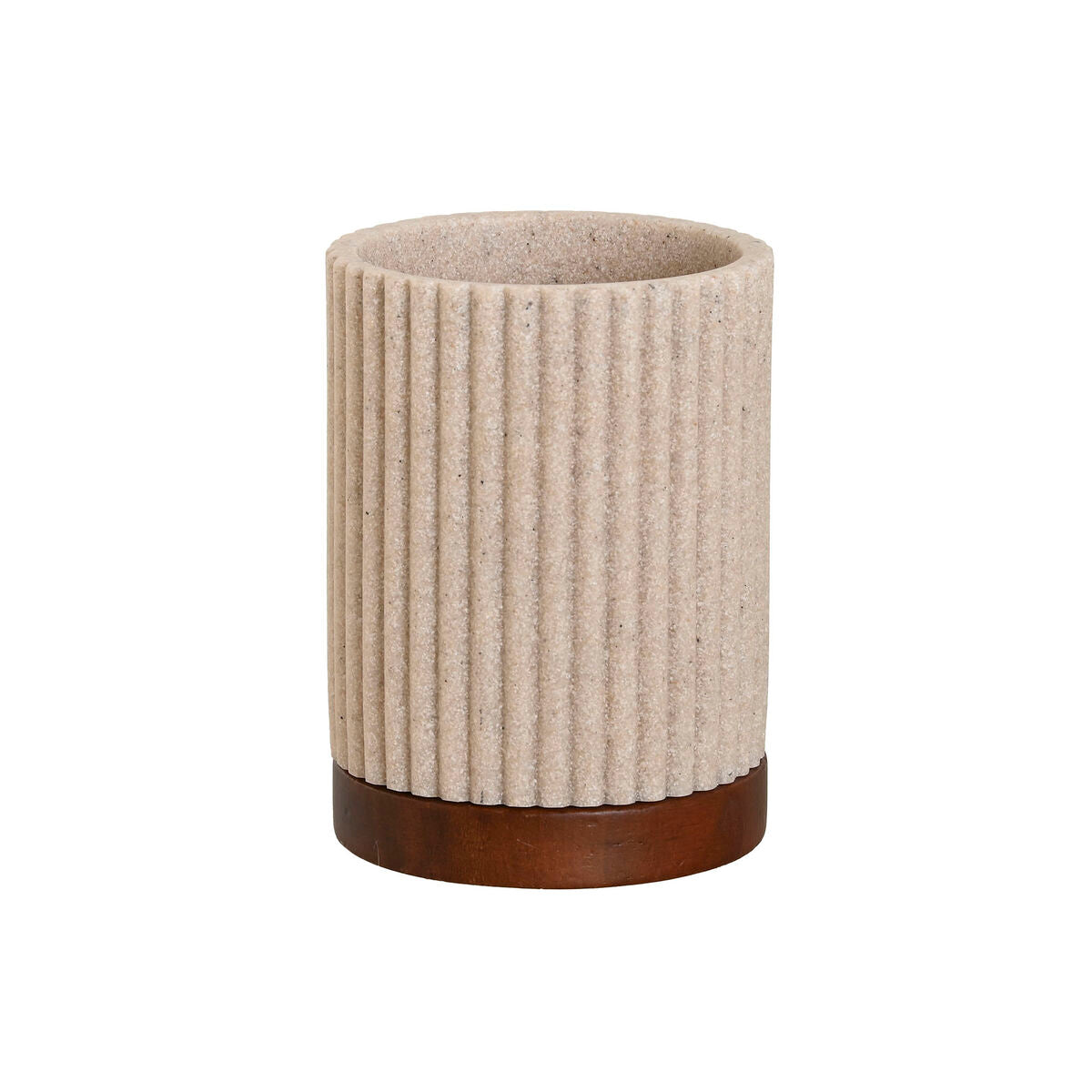 Trinkglas Home ESPRIT Braun Beige Harz Akazienholz 8 x 8 x 11 cm