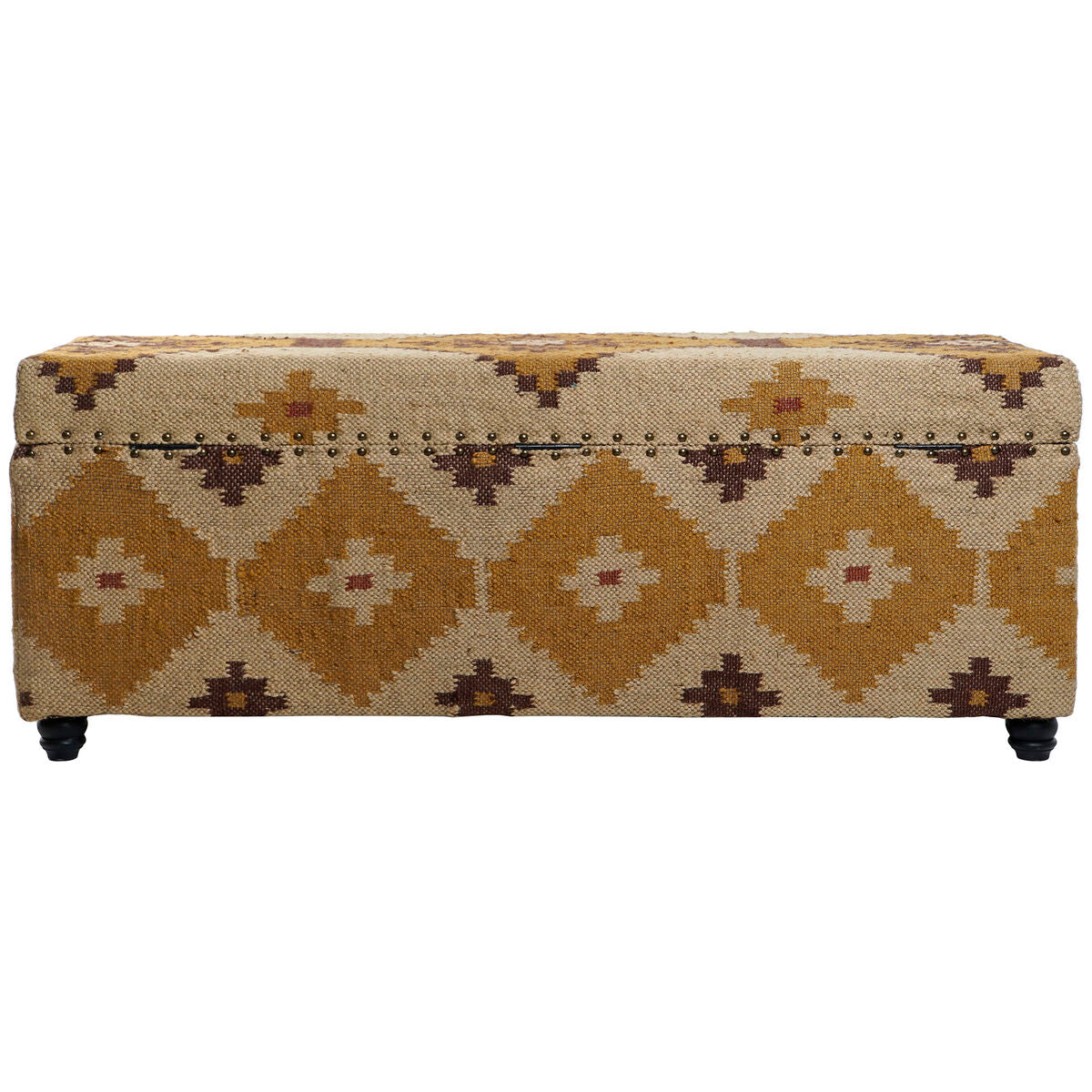 Truhe Home ESPRIT Beige Senf Baumwolle 120 x 40 x 45 cm