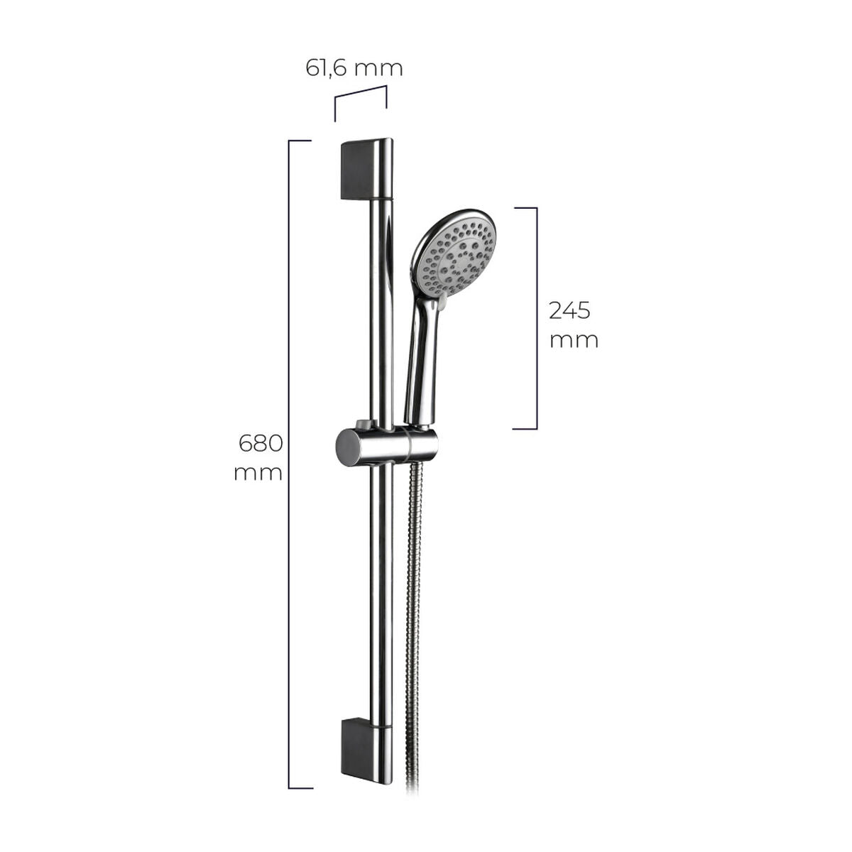 Dusche Säule EDM 01147 Edelstahl 61,6 x 68 cm Silberfarben