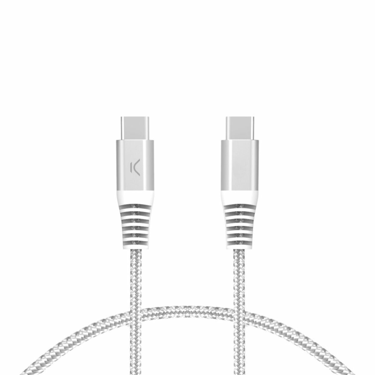 USB-C zu USB-C-Kabel KSIX Weiß