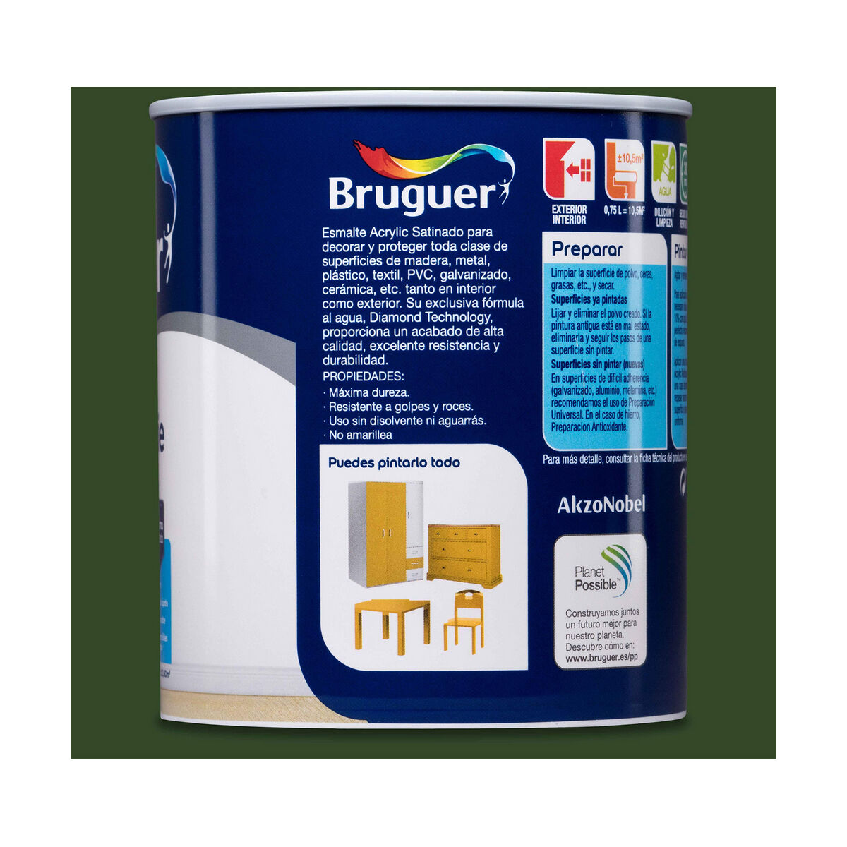 Acryl-Emaille Bruguer 5057506 Galicia Green 750 ml Satin