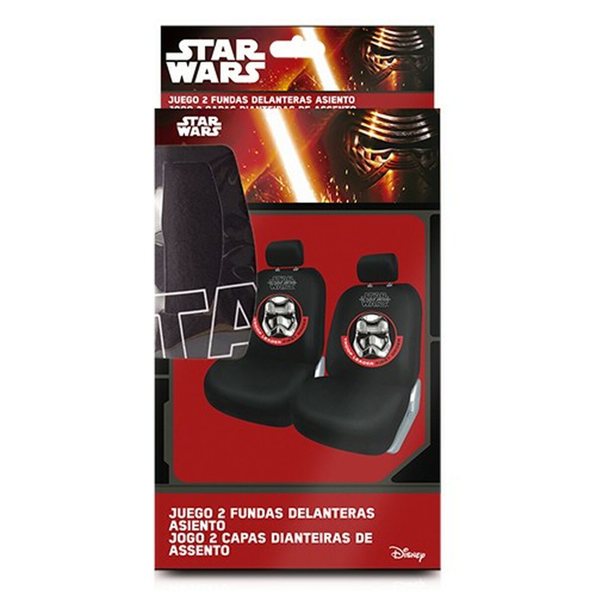 Sitzbezug-Set Star Wars Stormtrooper Universal Vorderseite Schwarz 2 Stück