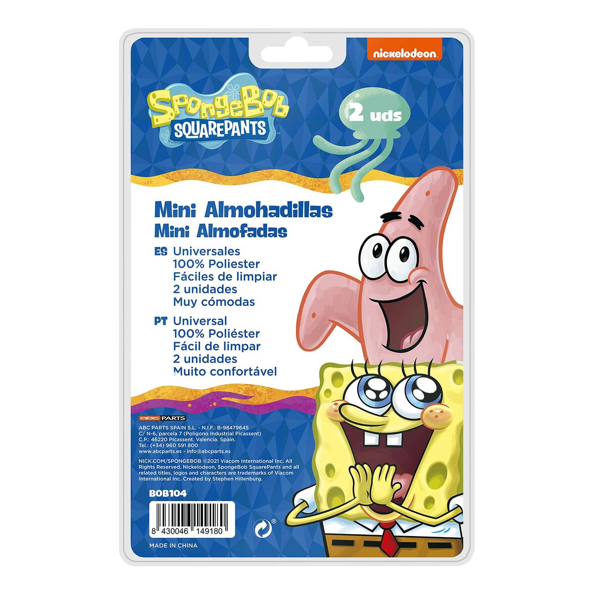 Sicherheitsgurt-Polster BOB104 Blau SpongeBob Schwammkopf