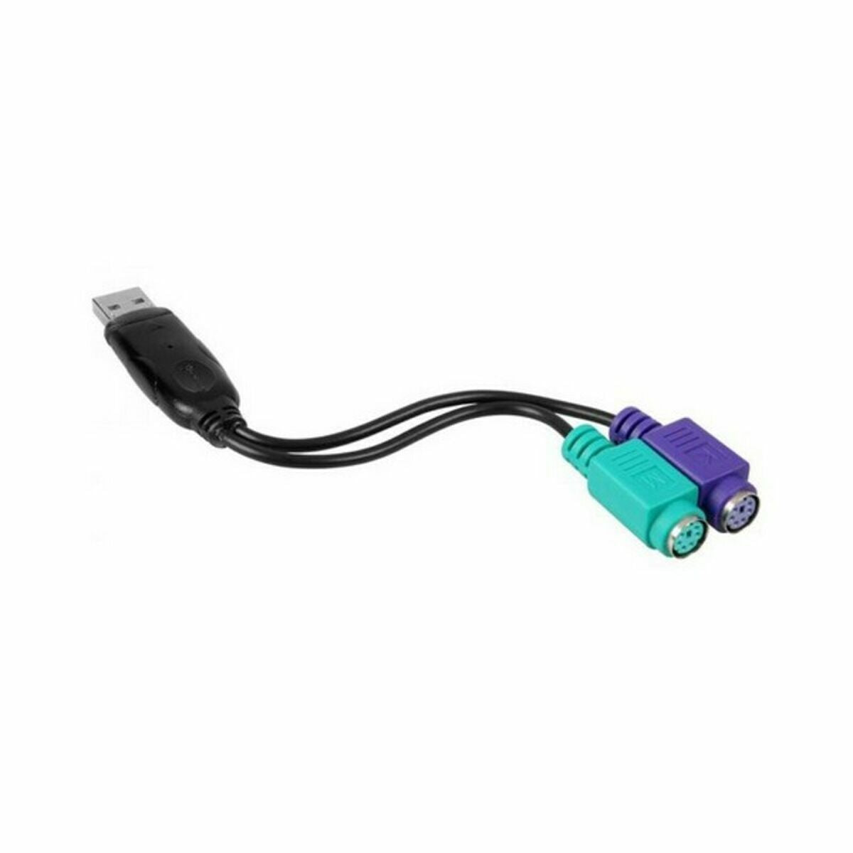 Adapter PS/2 auf USB NANOCABLE 10.03.0101 Schwarz 0,15 m