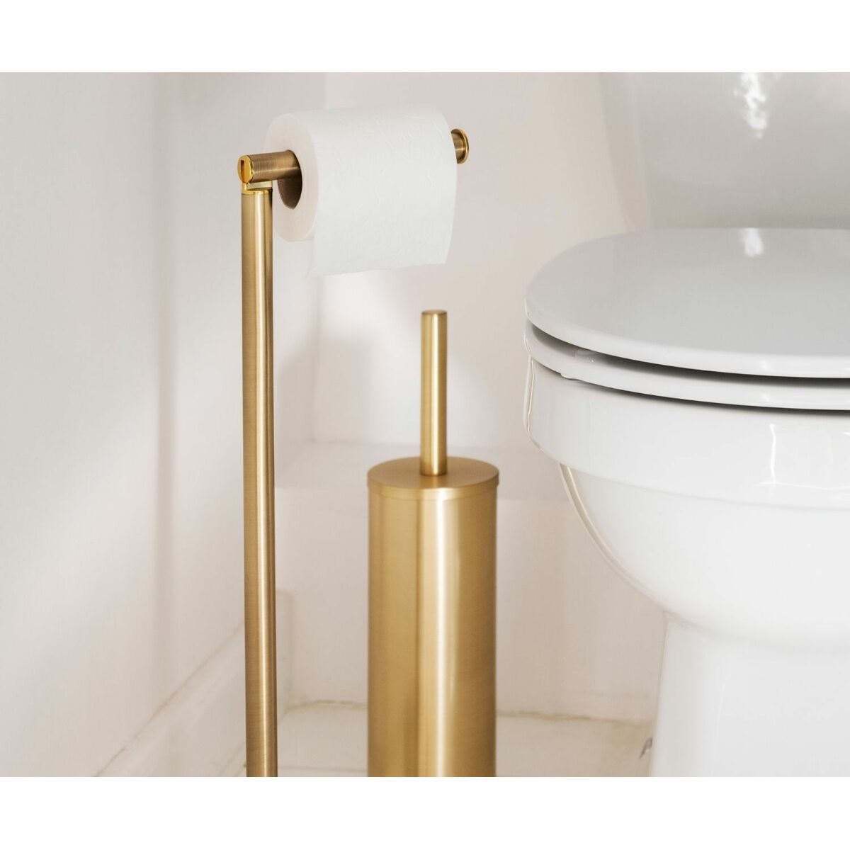 Toilettenbürste Alexandra House Living Gold Edelstahl 9 x 40 x 9 cm