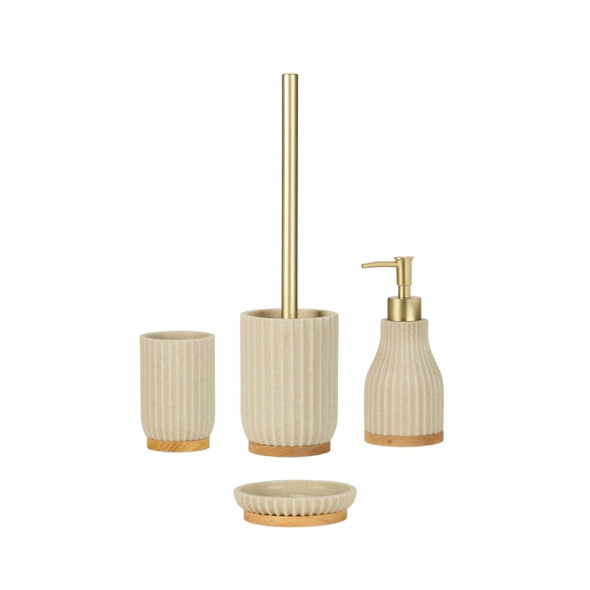 Zahnbürstenhalter Alexandra House Living Beige Gold Polyesterharz 7 x 11 x 7 cm