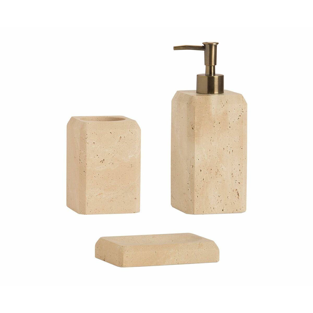 Zahnbürstenhalter Alexandra House Living Beige Stein 7 x 11 x 7 cm