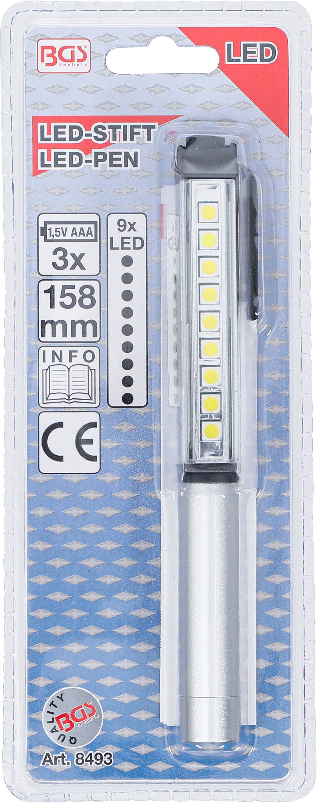 Aluminium-LED-Stift mit 9 LEDs