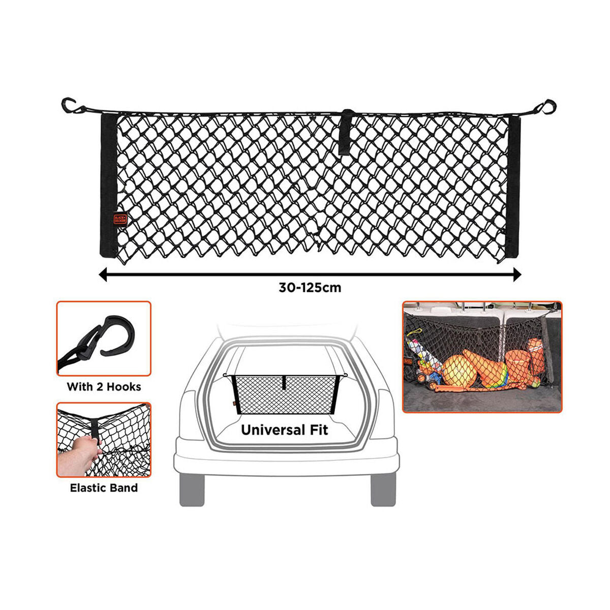 Leitungsnetzwerk Black & Decker Schwarz 30-125 x 82 cm