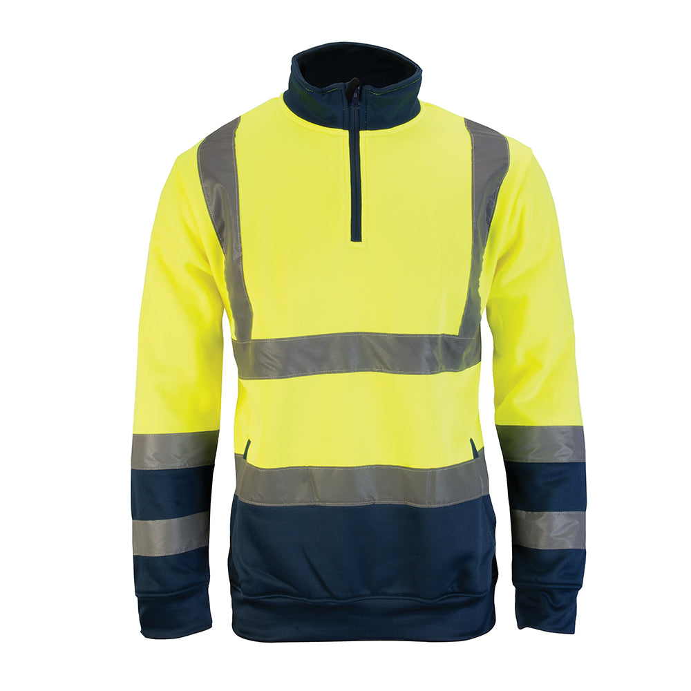 Zweifarbiges Warnschutz-Sweatshirt; signalgelb/blau Größe M - Tough Grit