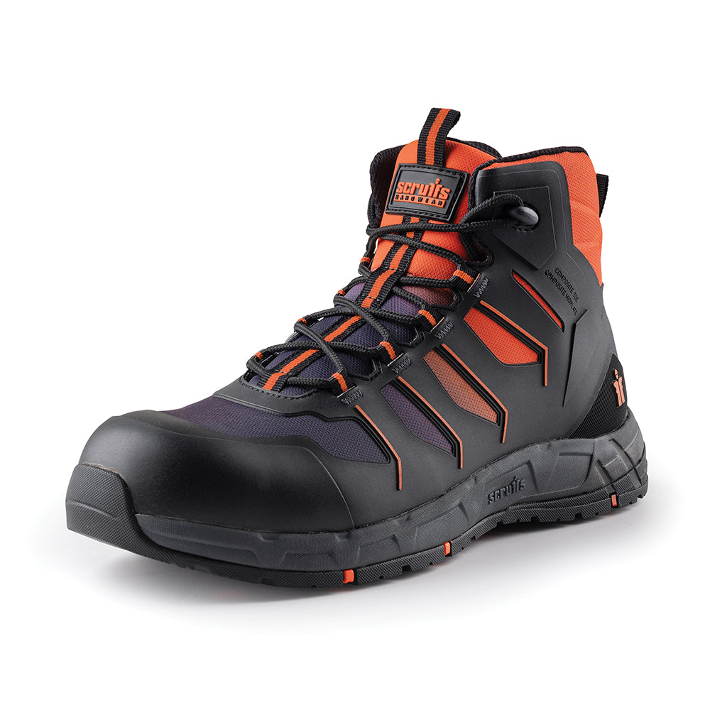 Sicherheitsstiefel „Glide“; schwarz/orange Größe 41 (7) - Scruffs