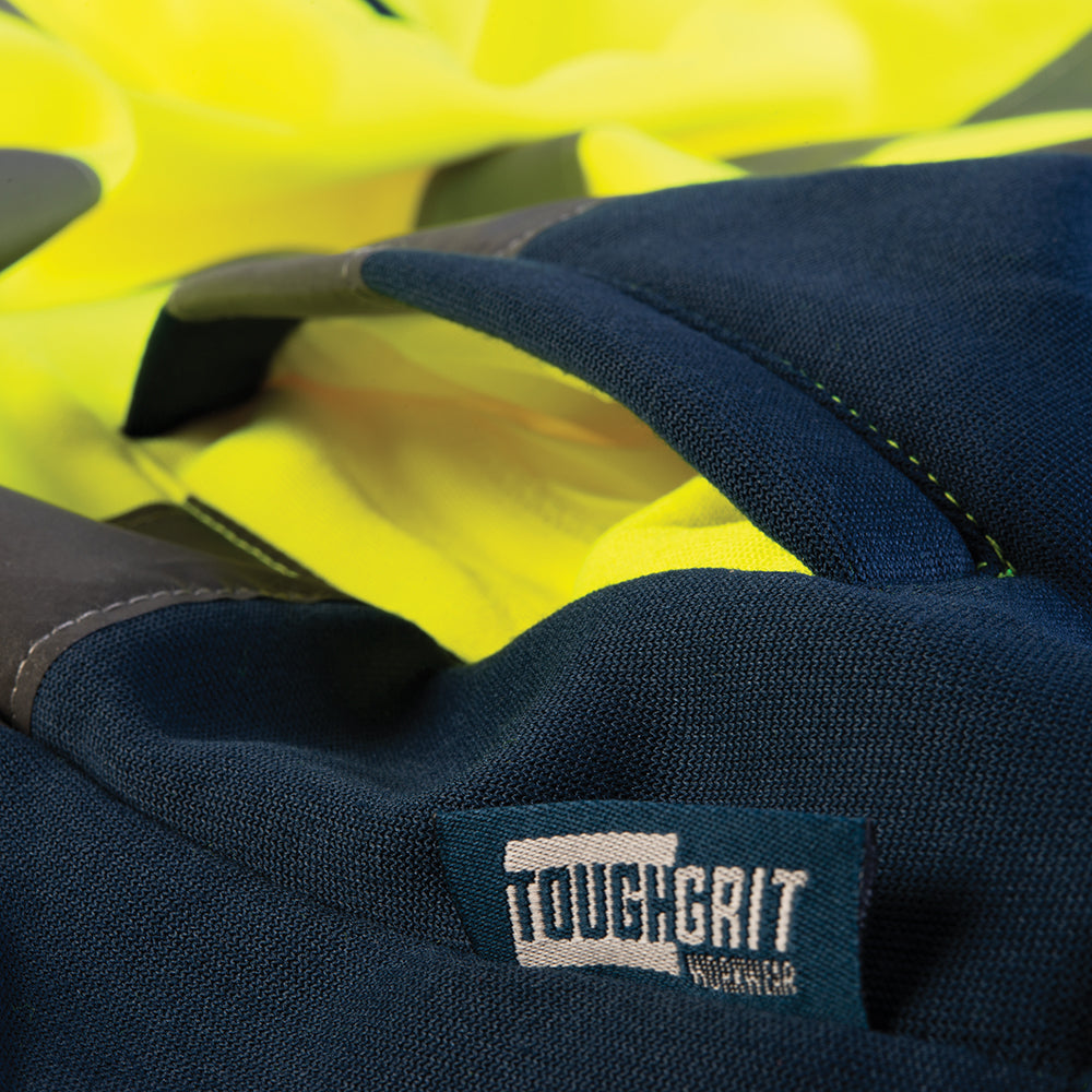 Zweifarbiges Warnschutz-Sweatshirt; signalgelb/blau Größe XL - Tough Grit