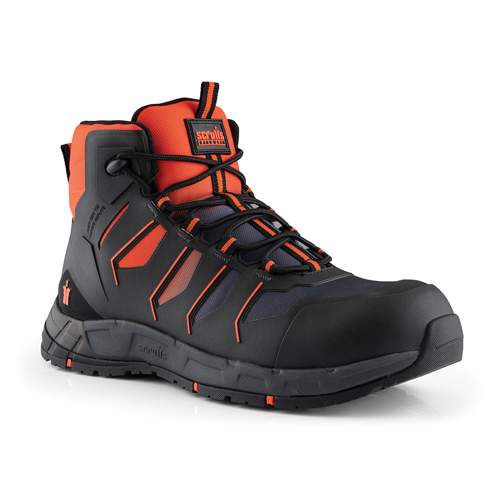 Sicherheitsstiefel „Glide“; schwarz/orange Größe 44 (10) - Scruffs