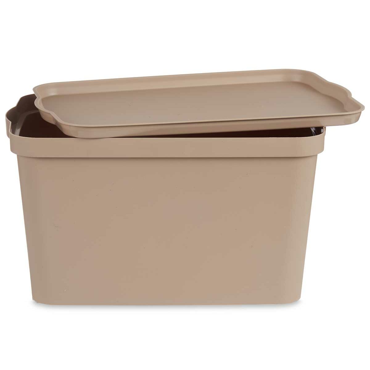 Aufbewahrungsbox mit Deckel Beige Kunststoff 24 L 29,3 x 24,5 x 45 cm (6 Stück)