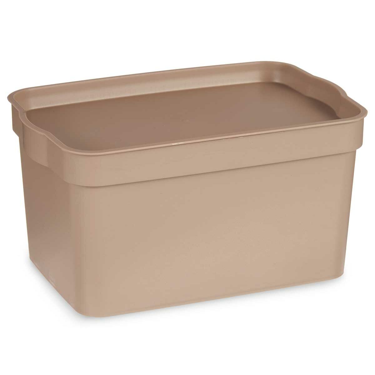 Aufbewahrungsbox mit Deckel Beige Kunststoff 2,3 L 13,5 x 11 x 20 cm (24 Stück)