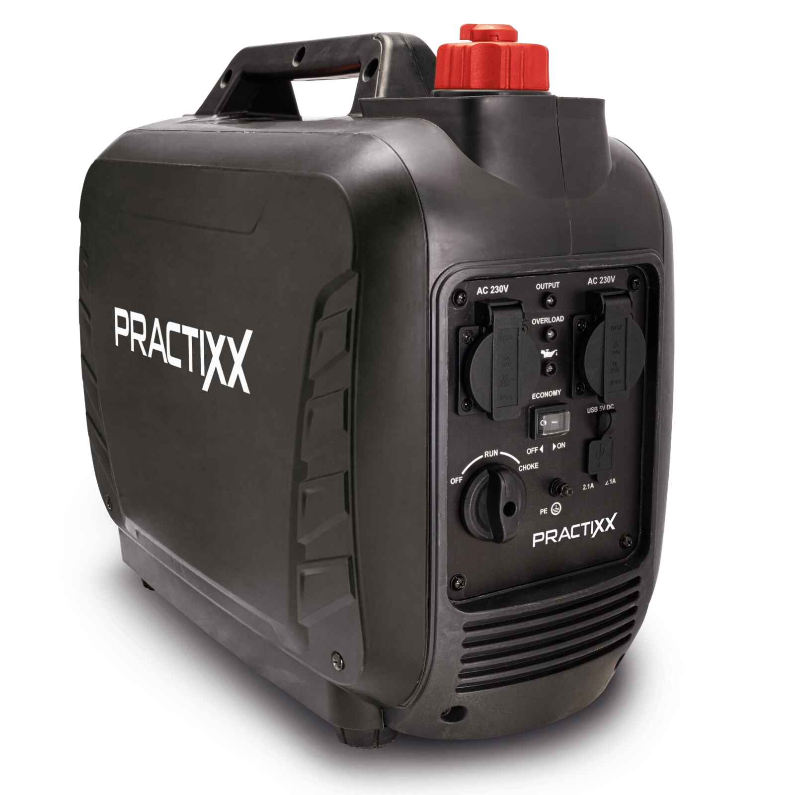 Inverter Stromerzeuger PX-SE-2000 Practixx-2000W | 2x230V Steckdose / 2xUSB Typ A (schnell ladend)