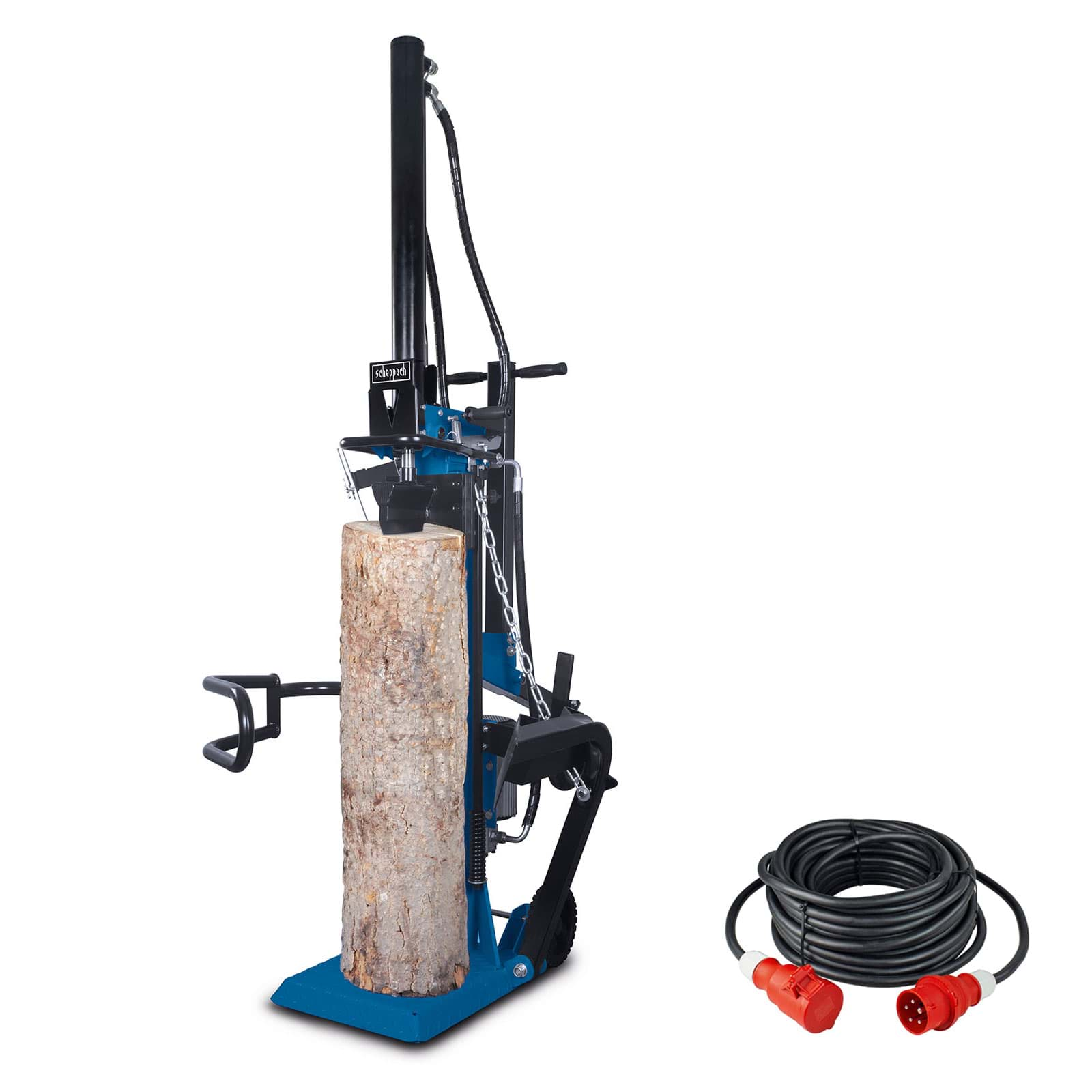 Scheppach HL1050 Holzspalter stehend-10 Tonnen Spalter 400V | inkl. 10m Verlängerungskabel 400V