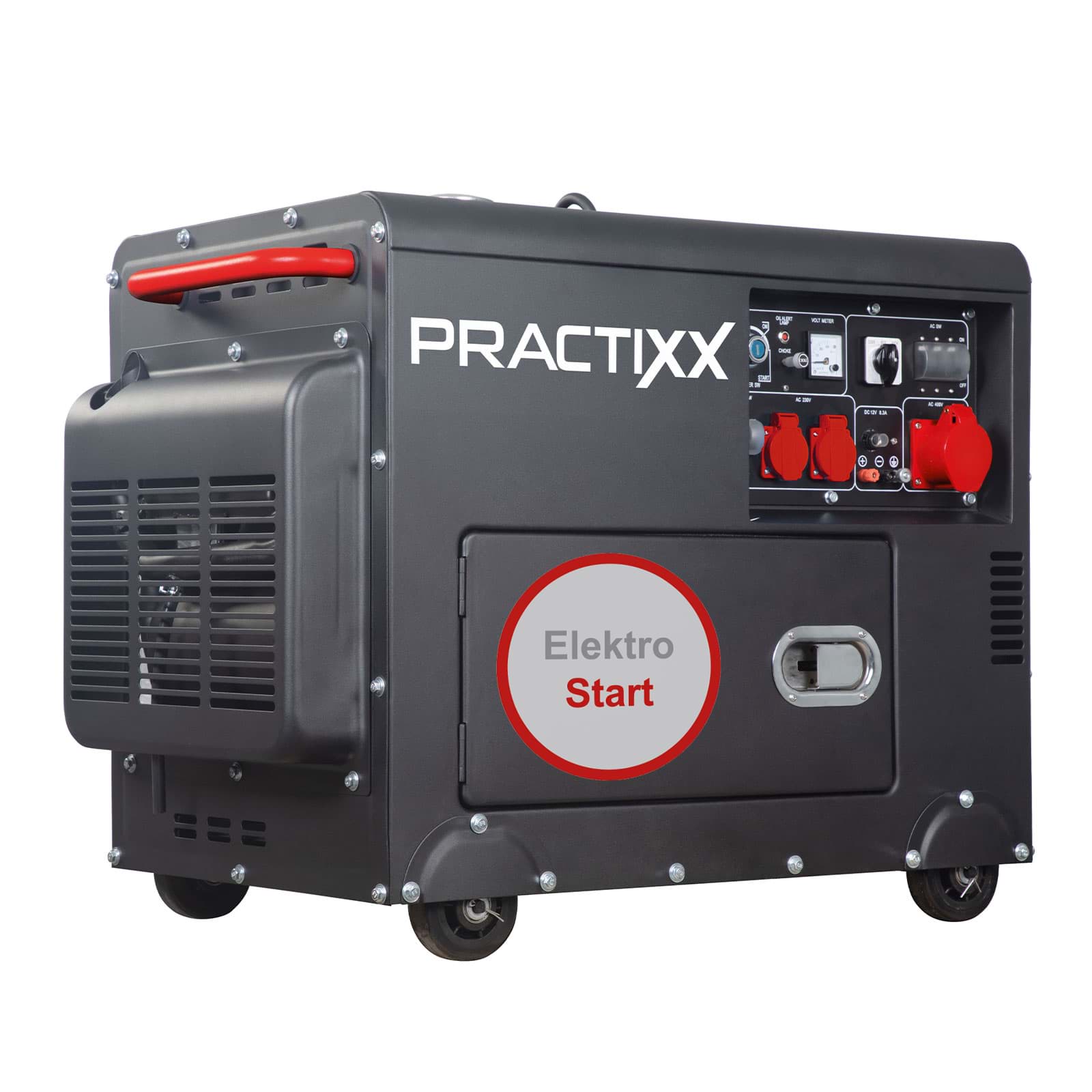 Diesel Stromerzeuger PX-SE-5000D Practixx-7,7PS | 5000W | Elektrostart | 2x 230V, 1x400V Steckdose