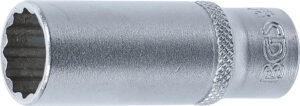 BGS 10713 Steckschlüssel-Einsatz Zwölfkant, tief | Antrieb Innenvierkant 6,3 mm (1/4") | SW 13 mm