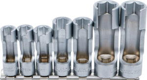BGS 1105 Spezial-Steckschlüssel-Einsatz-Satz, geschlitzt | Antrieb Innenvierkant 10 mm (3/8") | SW 10 - 19 mm | 7-tlg.