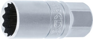 BGS 2386 Zündkerzen-Einsatz mit Haltegummi, Zwölfkant | Antrieb Innenvierkant 12,5 mm (1/2") | SW 21 mm