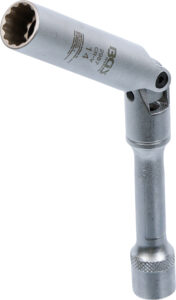 BGS 2987 Zündkerzen-Gelenkeinsatz Zwölfkant, extra lang | Antrieb Innenvierkant 10 mm (3/8") | SW 14 mm