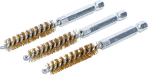 BGS 3078-9-M Messingbürste | 9 mm | Antrieb Außensechskant 6,3 mm (1/4") | 3-tlg.