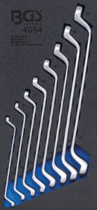 BGS 4084 Werkstattwageneinlage 1/3: Doppel-Ringschlüssel-Satz | SW 6 x 7 - 20 x 22 mm | tief gekröpft | 8-tlg.