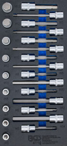 BGS 4116 Werkstattwageneinlage 1/3: Bit-Einsatz-Satz | Antrieb Innenvierkant 12,5 mm (1/2") | Innensechskant | 24-tlg.