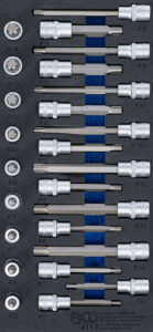 BGS 4117 Werkstattwageneinlage 1/3: Bit-Einsatz-Satz | Antrieb Innenvierkant 12,5 mm (1/2") | Keil-Profil (für RIBE) | 25-tlg.