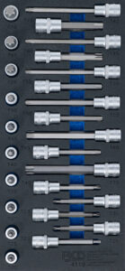 BGS 4119 Werkstattwageneinlage 1/3: Bit-Einsatz-Satz | Antrieb Innenvierkant 12,5 mm (1/2") | T-Profil (für Torx) | 26-tlg.