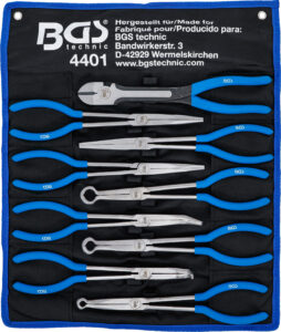 BGS 4401 Langbeck- / Flach- und Zündkerzen-Stecker-Zangen-Satz | extra lang | 9-tlg.