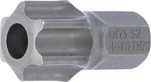 BGS 4670 Bit | Länge 30 mm | Antrieb Außensechskant 10 mm (3/8") | T-Profil (für Torx) mit Bohrung T70