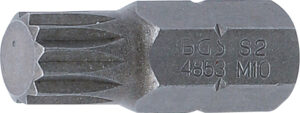 BGS 4853 Bit | Länge 30 mm | Antrieb Außensechskant 10 mm (3/8") | Innenvielzahn (für XZN) M10