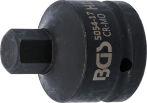 BGS 5054-17 Kraft-Bit-Einsatz | Länge 55 mm | Antrieb Innenvierkant 20 mm (3/4") | Innensechskant 17 mm