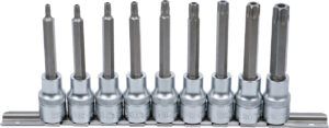 BGS 5178 Bit-Einsatz-Satz | Antrieb Innenvierkant 12,5 mm (1/2") | T-Profil (für Torx) mit Bohrung | 9-tlg.