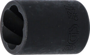 BGS 5277 Spiral-Profil-Steckschlüssel-Einsatz / Schraubenausdreher | Antrieb Innenvierkant 10 mm (3/8") | SW 17 mm