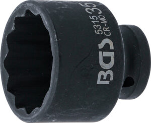 BGS 5315 Kraft-Steckschlüssel-Einsatz Zwölfkant | Antrieb Innenvierkant 12,5 mm (1/2") | SW 35 mm