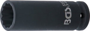BGS 5353 Kraft-Steckschlüssel-Einsatz Zwölfkant, tief | Antrieb Innenvierkant 12,5 mm (1/2") | SW 21 mm